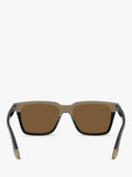 Emporio Armani square sunglasses shiny black/brown 55mm - British product
