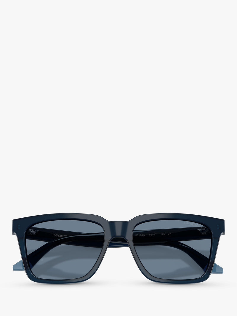 Emporio Armani polarised square sunglasses blue acetate - British product
