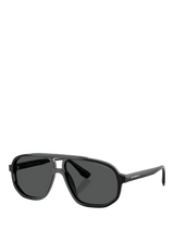 John Lewis Emporio Armani EA4263 Men's Aviator Sunglasses, Shiny Black/Grey- Buy online at McGrocer
