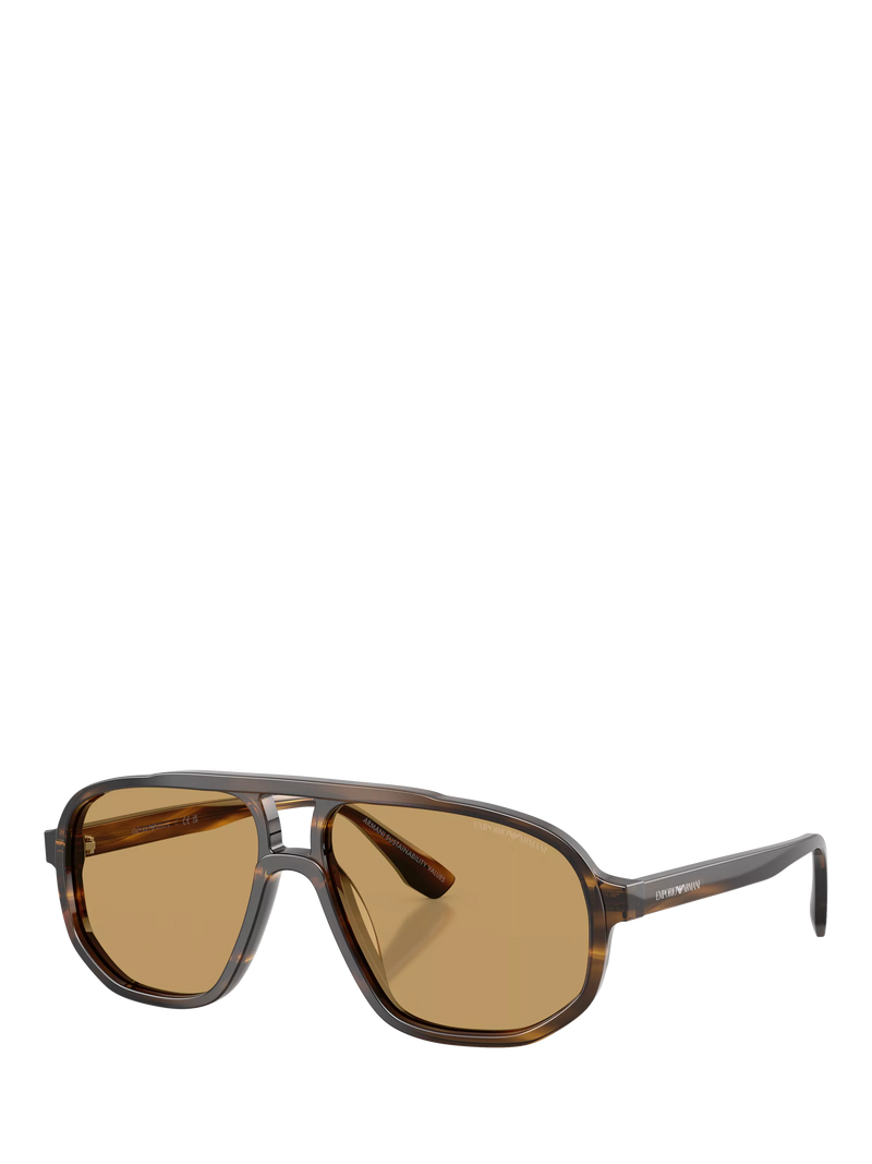 Emporio Armani aviator sunglasses striped dark green brown - British product