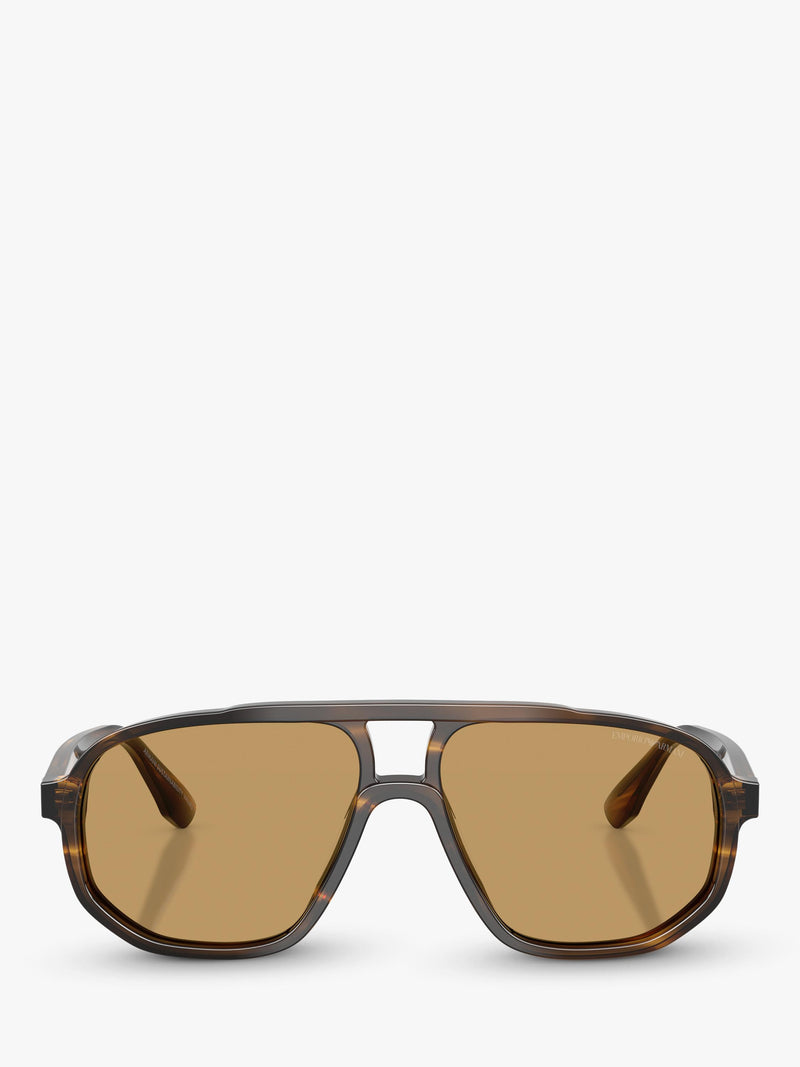Emporio Armani aviator sunglasses striped dark green brown - British product