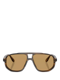 Emporio Armani aviator sunglasses striped dark green brown - British product
