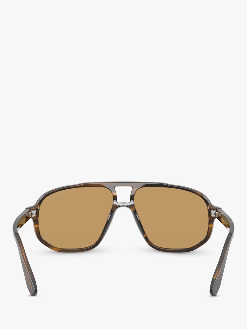 Emporio Armani aviator sunglasses striped dark green brown - British product