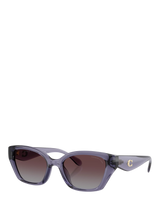 John Lewis Coach Women's Polarised Irregular Sunglasses, Transparent Violet/Violet Gradient- Buy online at McGrocer