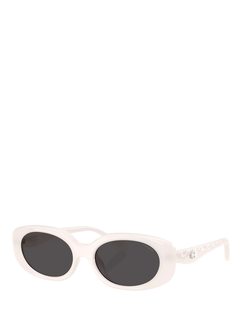 Coach women's oval sunglasses white frame grey lens 54mm, UK version