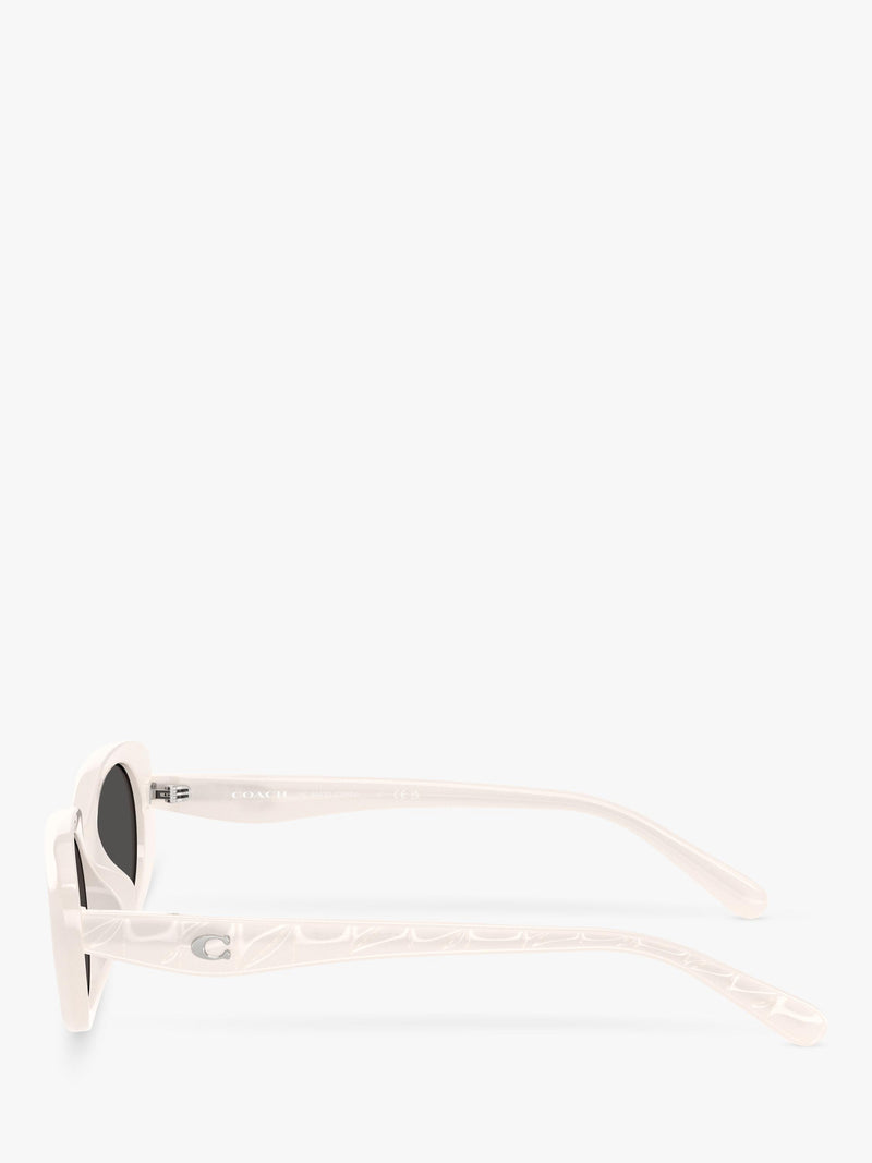 Coach women's oval sunglasses white frame grey lens 54mm, UK version