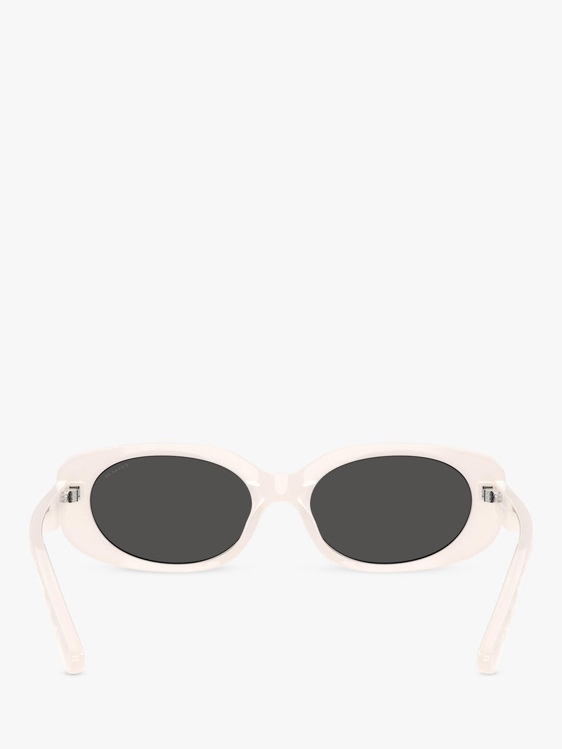 Coach women's oval sunglasses white frame grey lens 54mm, UK version