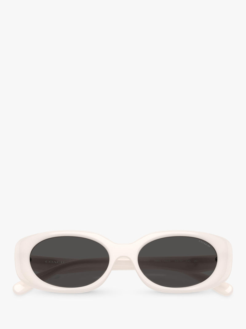 Coach women's oval sunglasses white frame grey lens 54mm, UK version