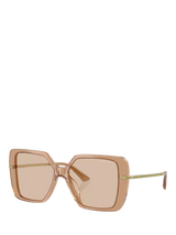 John Lewis Jimmy Choo JC5048 Women's Square Sunglasses, Transparent Tan/Brown- Buy online at McGrocer