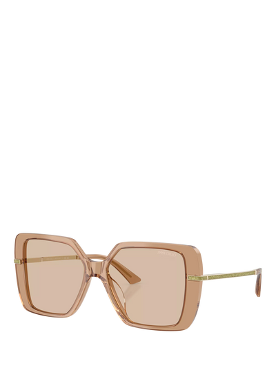 John Lewis Jimmy Choo JC5048 Women's Square Sunglasses, Transparent Tan/Brown- Buy online at McGrocer