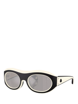 John Lewis Moncler ME8015 Unisex Oval Sunglasses Butter/Black- Buy online at McGrocer