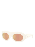 Moncler white oval sunglasses 54mm lens, UK version
