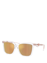John Lewis Michael Kors Women Polarised Square Sunglasses, Clear/Pink- Buy online at McGrocer