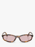 Miu Miu irregular sunglasses Havana/Pink, imported from the UK
