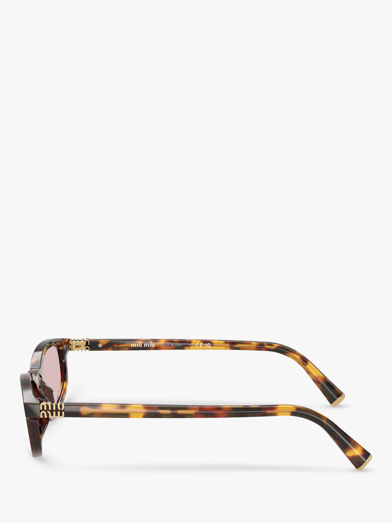 Miu Miu irregular sunglasses Havana/Pink, imported from the UK