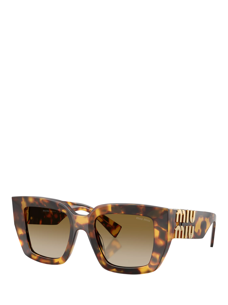 Miu Miu women's square sunglasses honey havana brown - British product