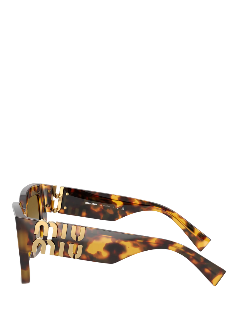 Miu Miu women's square sunglasses honey havana brown - British product