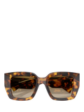 Miu Miu women's square sunglasses honey havana brown - British product
