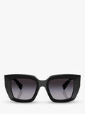 Miu Miu square sunglasses in black with gradient lenses (British brand)