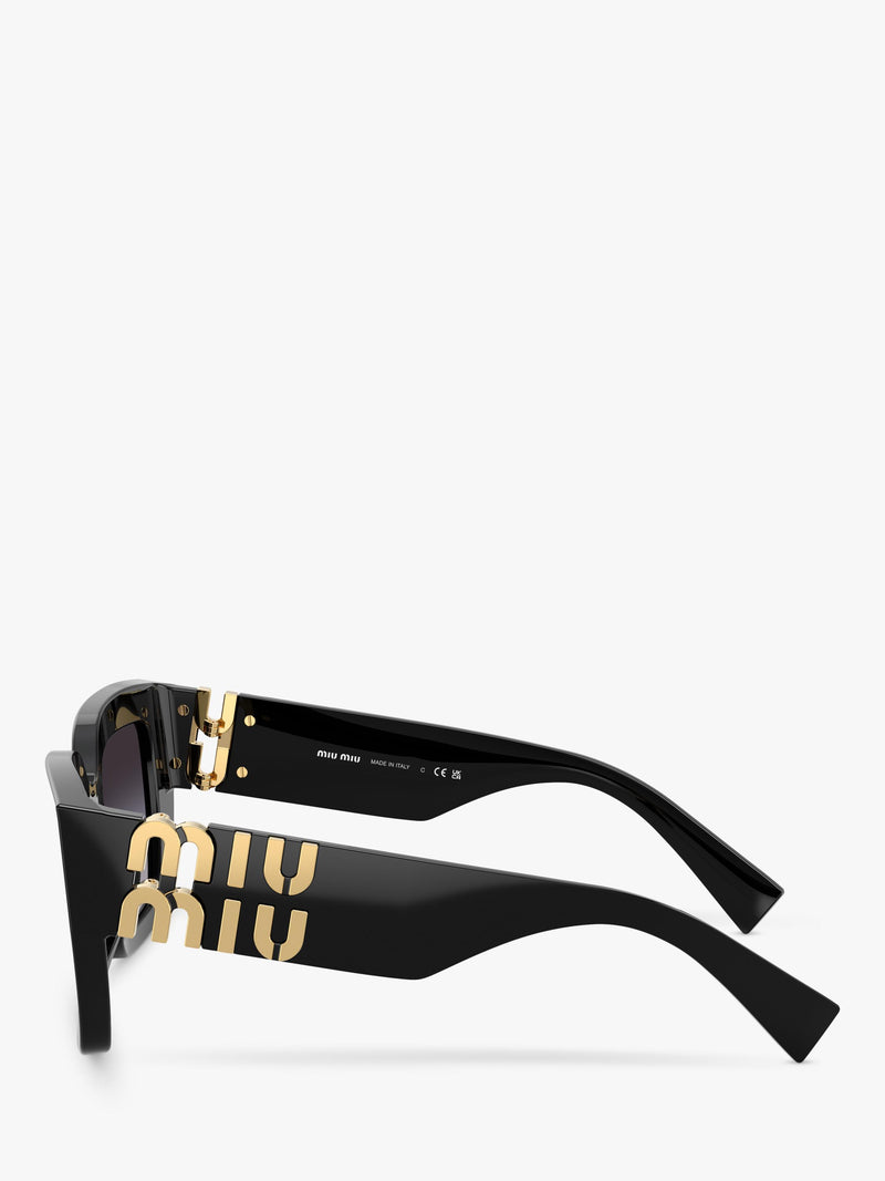 Miu Miu square sunglasses in black with gradient lenses (British brand)