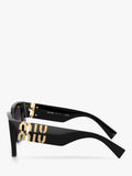 Miu Miu square sunglasses in black with gradient lenses (British brand)
