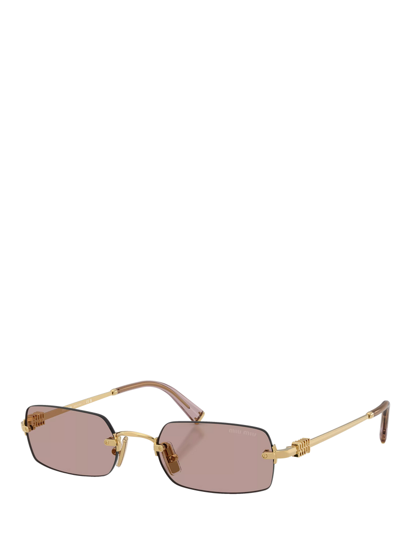 Miu Miu rectangular sunglasses gold/brown 52mm lens, UK version