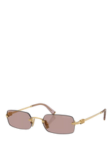 John Lewis Miu Miu Women's Rectangular Sunglasses Gold/Brown- Buy online at McGrocer