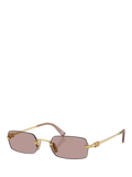 Miu Miu rectangular sunglasses gold/brown 52mm lens, UK version