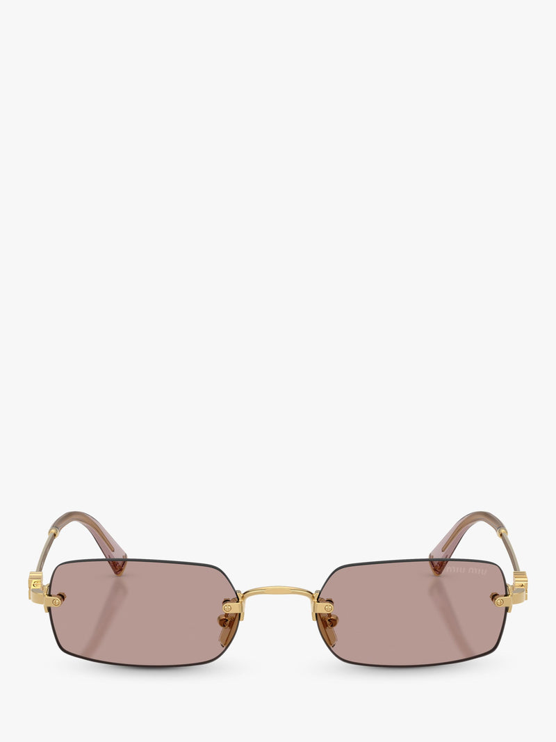 Miu Miu rectangular sunglasses gold/brown 52mm lens, UK version