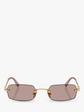 Miu Miu rectangular sunglasses gold/brown 52mm lens, UK version