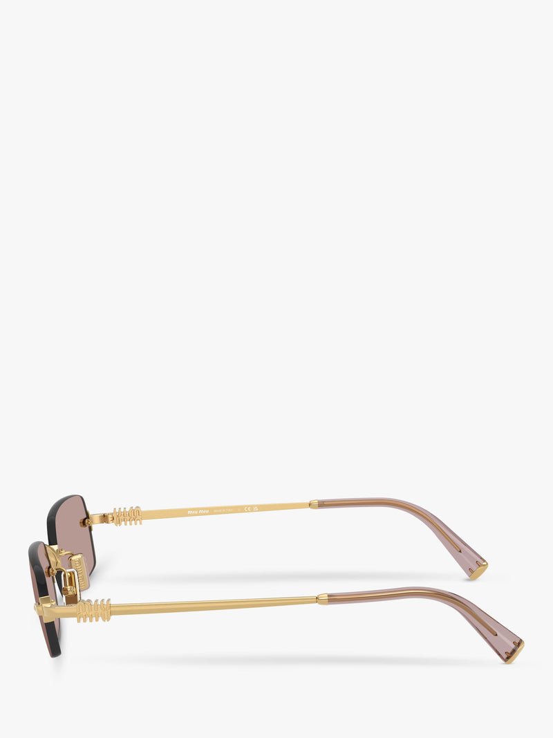Miu Miu rectangular sunglasses gold/brown 52mm lens, UK version