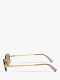 Miu Miu rectangular sunglasses gold/brown 52mm lens, UK version