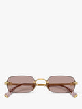 Miu Miu rectangular sunglasses gold/brown 52mm lens, UK version