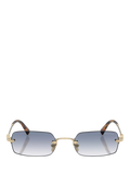 Miu Miu rectangular sunglasses pale gold blue 52mm, imported from the UK