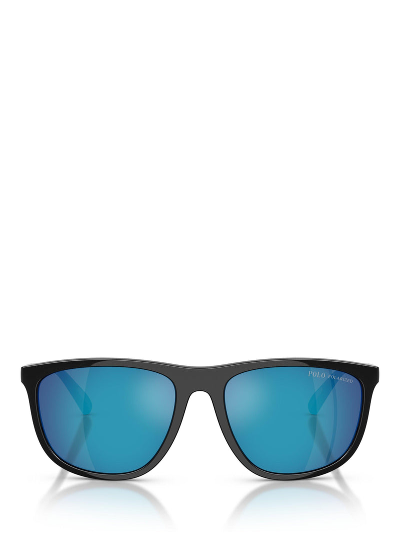 Ralph Lauren polarised pillow sunglasses black mirror blue - British product