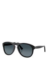 John Lewis Persol PO0649 Unisex Polarised Aviator Sunglasses Black/Blue- Buy online at McGrocer