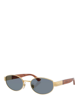 John Lewis Persol PO1024 Unisex Oval Sunglasses Gold/Blue- Buy online at McGrocer