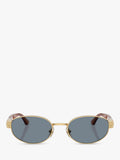 Persol PO1024 oval sunglasses gold blue, imported from the UK