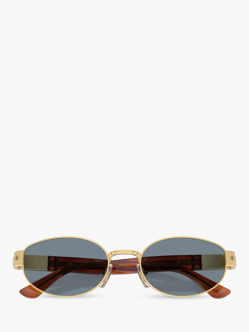 Persol PO1024 oval sunglasses gold blue, imported from the UK