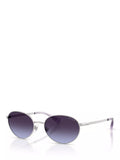 Ralph Lauren oval sunglasses shiny silver grey gradient 55mm, imported from the UK