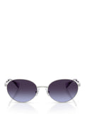 Ralph Lauren oval sunglasses shiny silver grey gradient 55mm, imported from the UK