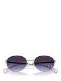 Ralph Lauren oval sunglasses shiny silver grey gradient 55mm, imported from the UK