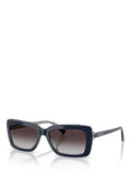 Ralph Lauren rectangular sunglasses with blue frame and brown gradient lenses, UK version
