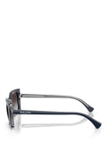 Ralph Lauren rectangular sunglasses with blue frame and brown gradient lenses, UK version
