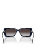 Ralph Lauren rectangular sunglasses with blue frame and brown gradient lenses, UK version