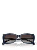 Ralph Lauren rectangular sunglasses with blue frame and brown gradient lenses, UK version