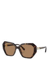 John Lewis Swarovski SK6017 Women's Irregular Sunglasses, Dark Havana- Buy online at McGrocer