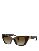 John Lewis Swarovski SK6047 Women's Polarised Cat Eye Sunglasses, Transparent Brown- Buy online at McGrocer