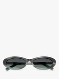 Tiffany & Co oval sunglasses with blue tinted lenses and black frame (British brand)