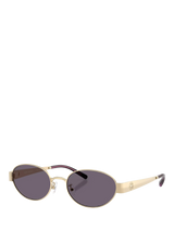 John Lewis Tory Burch TY61163 Women's Oval Sunglasses, Light Gold/Violet- Buy online at McGrocer
